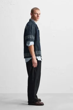 CAMISA DENIM BORDADOS