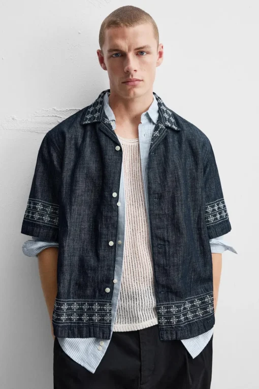 CAMISA DENIM BORDADOS