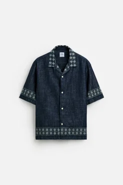 CAMISA DENIM BORDADOS