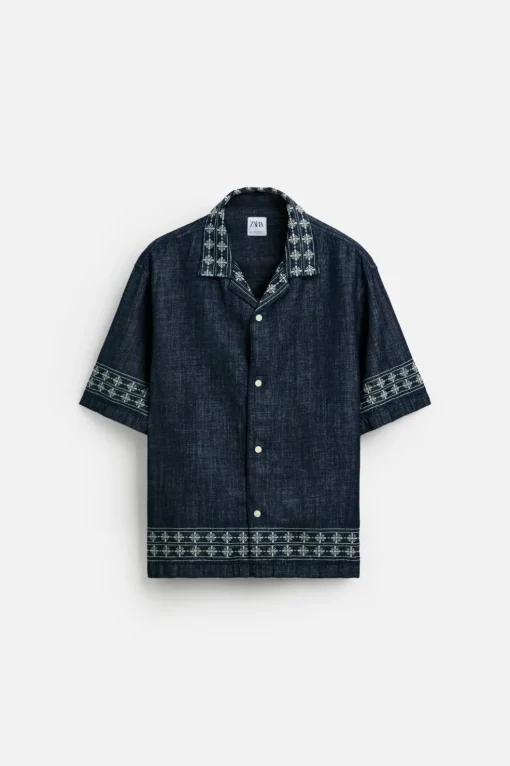 CAMISA DENIM BORDADOS