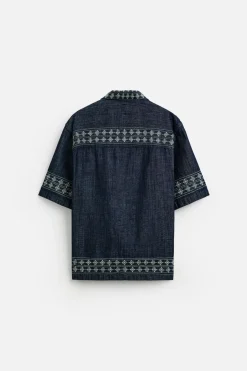 CAMISA DENIM BORDADOS