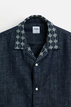 CAMISA DENIM BORDADOS
