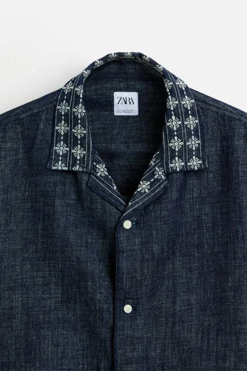 CAMISA DENIM BORDADOS