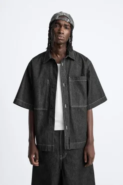 CAMISA DENIM PESPUNTES CONTRASTE