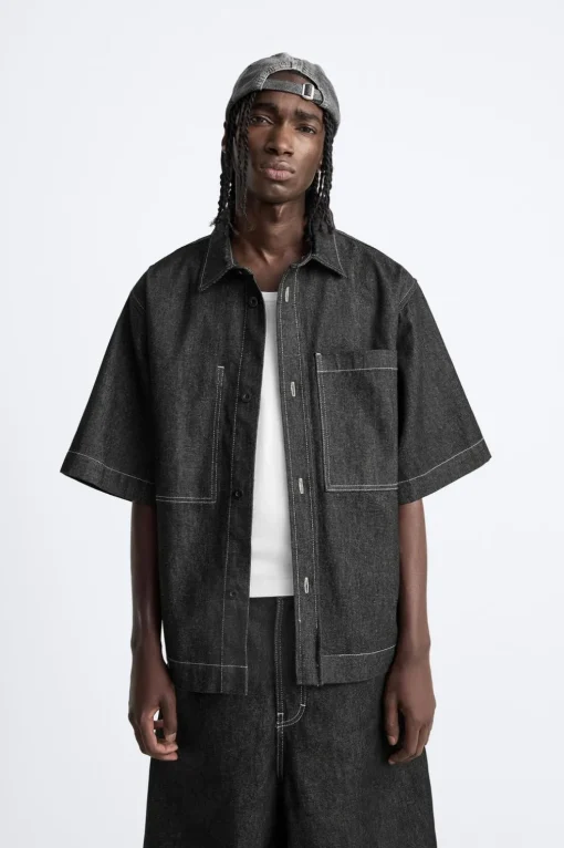 CAMISA DENIM PESPUNTES CONTRASTE