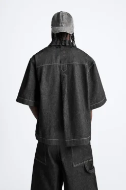 CAMISA DENIM PESPUNTES CONTRASTE