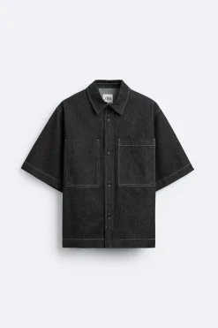 CAMISA DENIM PESPUNTES CONTRASTE