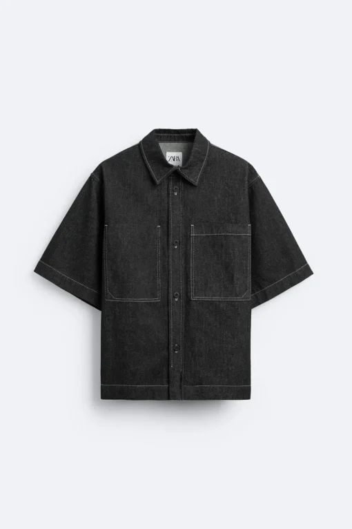 CAMISA DENIM PESPUNTES CONTRASTE