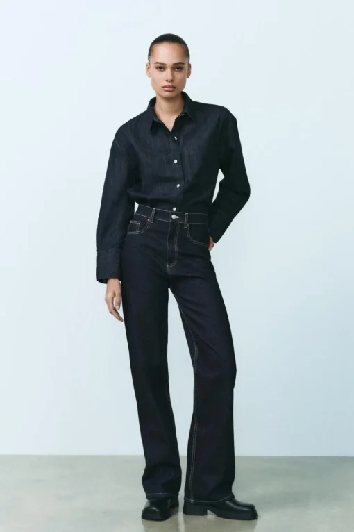 CAMISA DENIM TRF BOLSILLO