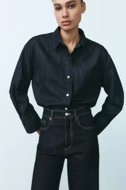 CAMISA DENIM TRF BOLSILLO