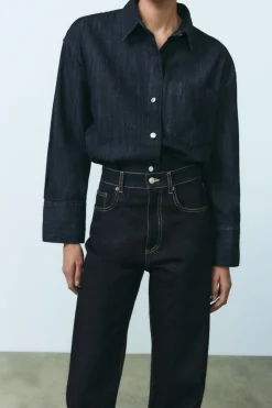 CAMISA DENIM TRF BOLSILLO