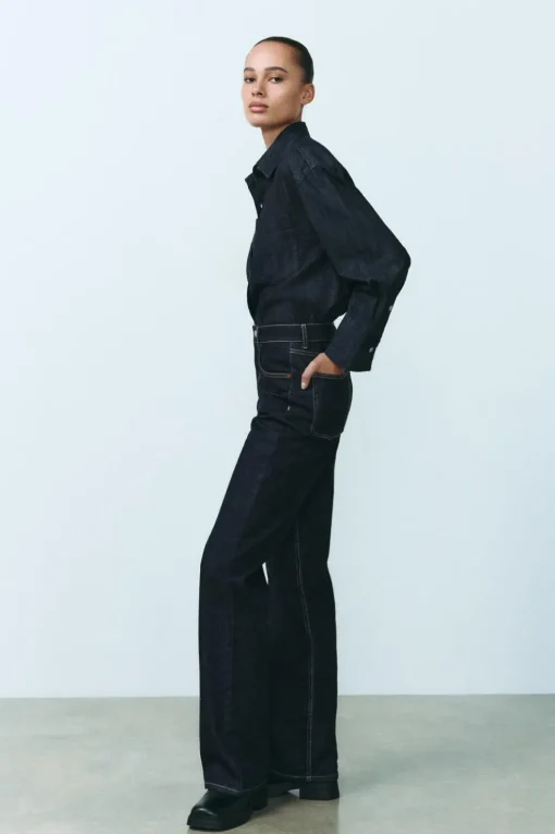 CAMISA DENIM TRF BOLSILLO