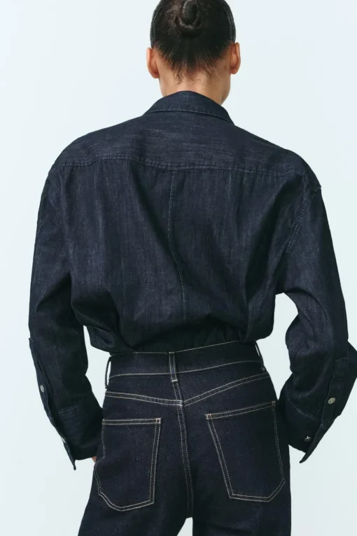 CAMISA DENIM TRF BOLSILLO
