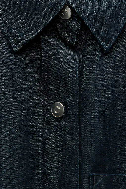 CAMISA DENIM TRF BOLSILLO