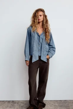 CAMISA DENIM TRF LAZO