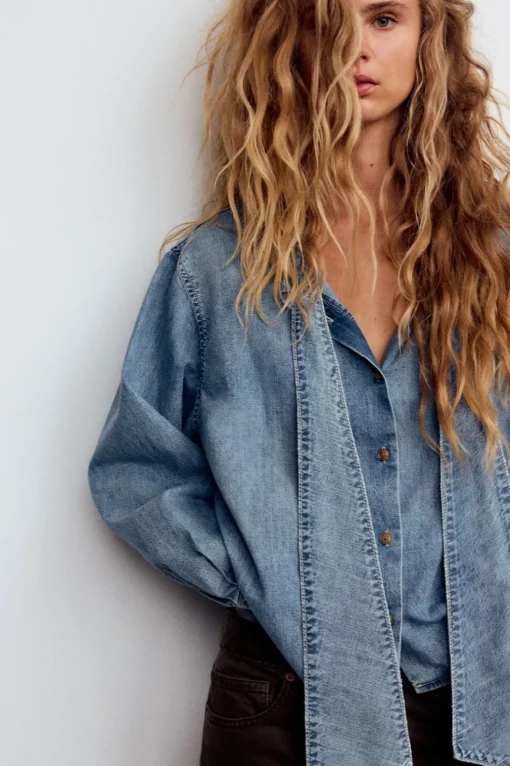 CAMISA DENIM TRF LAZO