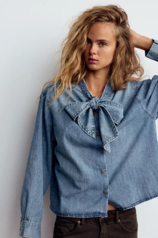 CAMISA DENIM TRF LAZO