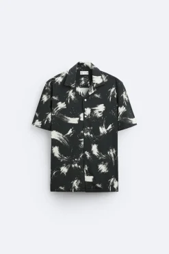 CAMISA ELÁSTICA ESTAMPADO ABSTRACTO