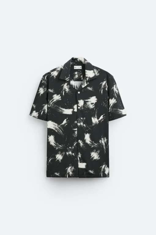 CAMISA ELÁSTICA ESTAMPADO ABSTRACTO