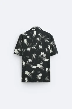 CAMISA ELÁSTICA ESTAMPADO ABSTRACTO