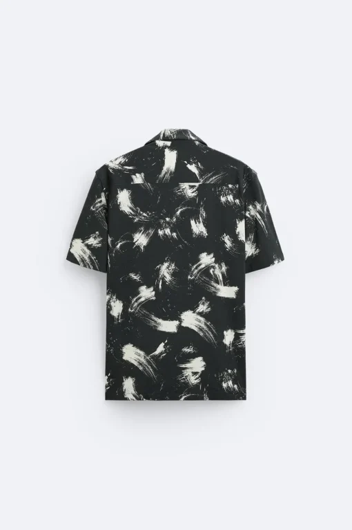 CAMISA ELÁSTICA ESTAMPADO ABSTRACTO