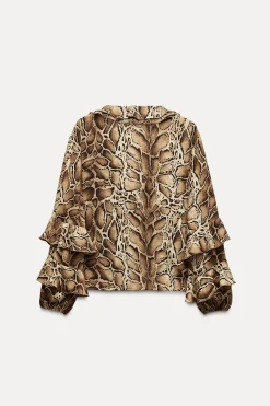 CAMISA ESTAMPADO ANIMAL VOLANTES