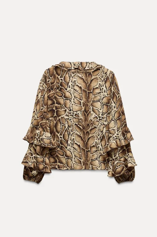 CAMISA ESTAMPADO ANIMAL VOLANTES