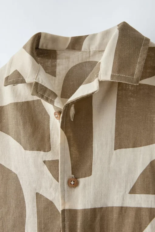 CAMISA ESTAMPADO CON LINO