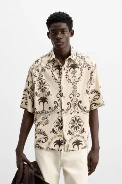CAMISA ESTRUCTURA ESTAMPADA