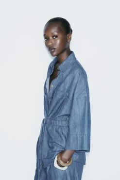 CAMISA FLUIDA DENIM Z1975 LAZADA