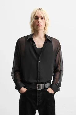 CAMISA FLUIDA SEMITRANSPARENTE