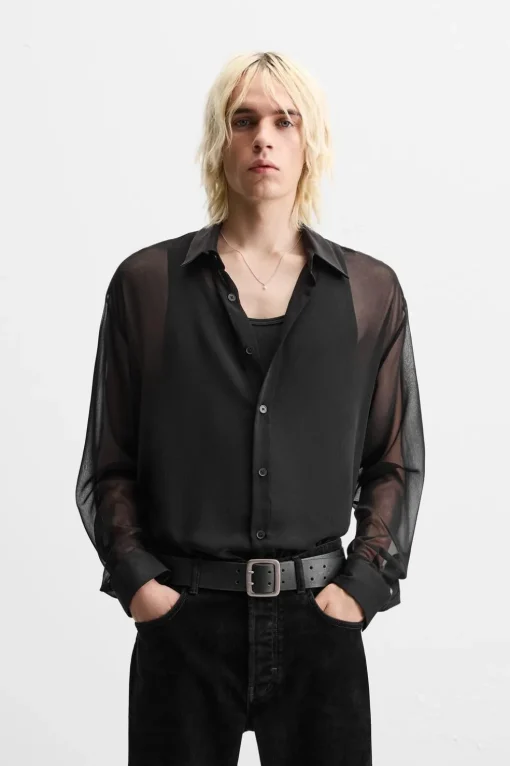 CAMISA FLUIDA SEMITRANSPARENTE