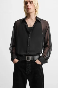 CAMISA FLUIDA SEMITRANSPARENTE