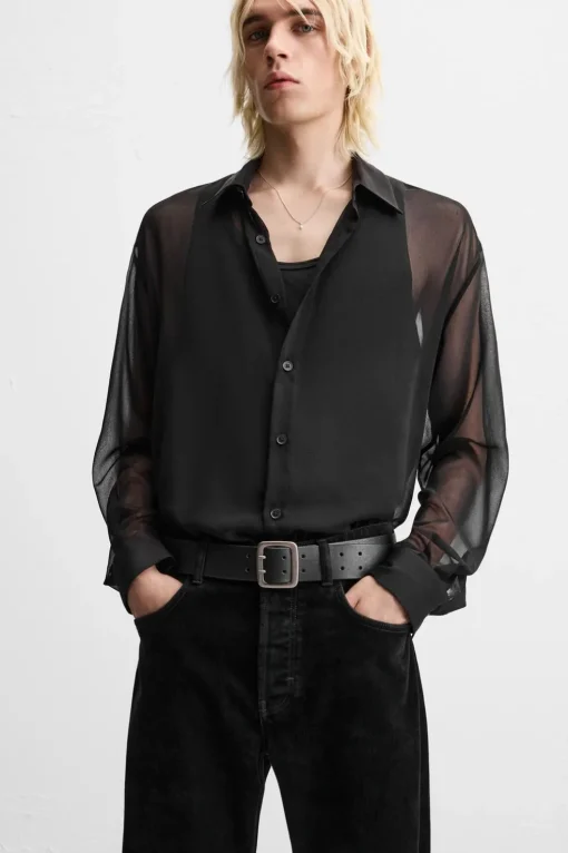 CAMISA FLUIDA SEMITRANSPARENTE