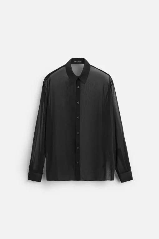 CAMISA FLUIDA SEMITRANSPARENTE