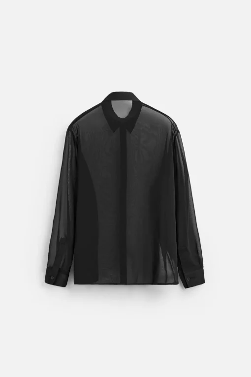 CAMISA FLUIDA SEMITRANSPARENTE