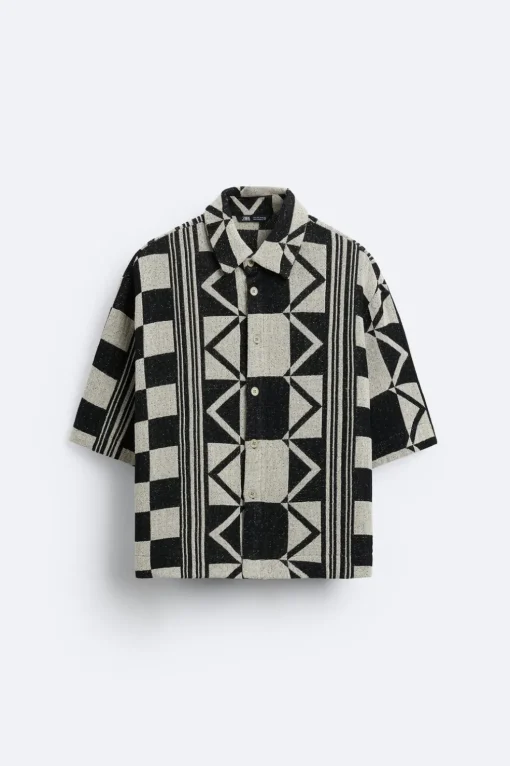 CAMISA JACQUARD GEOMETRICO