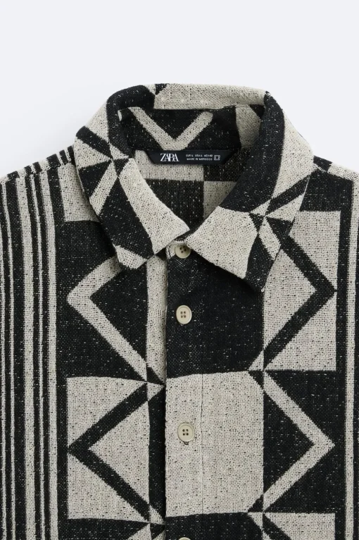 CAMISA JACQUARD GEOMETRICO