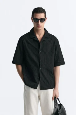 CAMISA JACQUARD GEOMÉTRICO