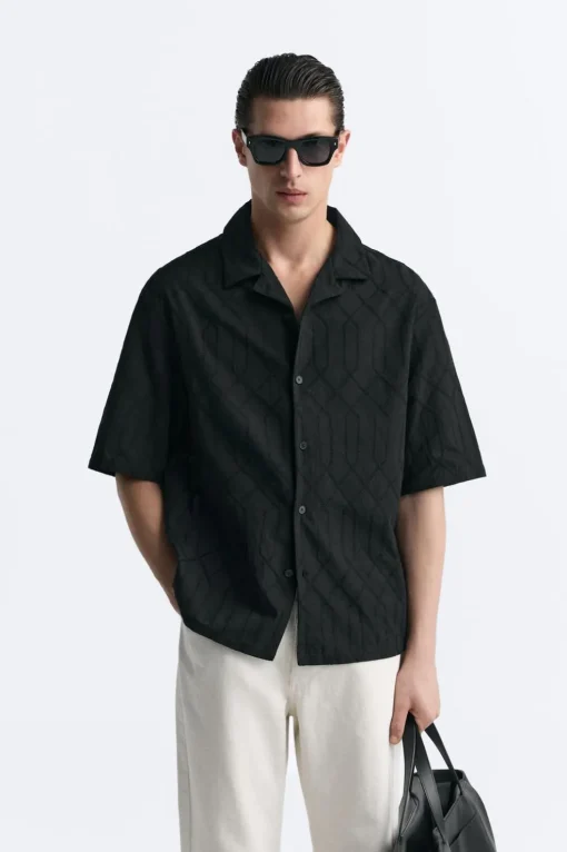 CAMISA JACQUARD GEOMÉTRICO