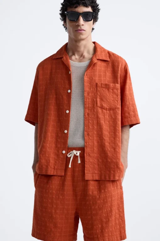 CAMISA JACQUARD GEOMÉTRICO