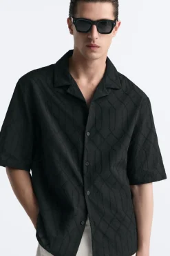 CAMISA JACQUARD GEOMÉTRICO