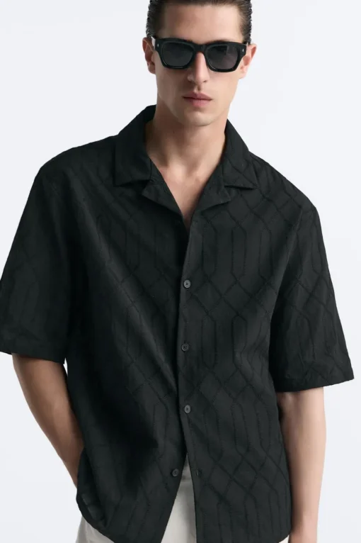 CAMISA JACQUARD GEOMÉTRICO