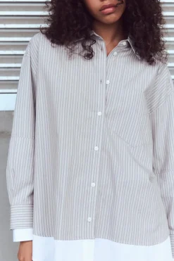 CAMISA OVERSIZE POPELÍN PUÑO DOBLE