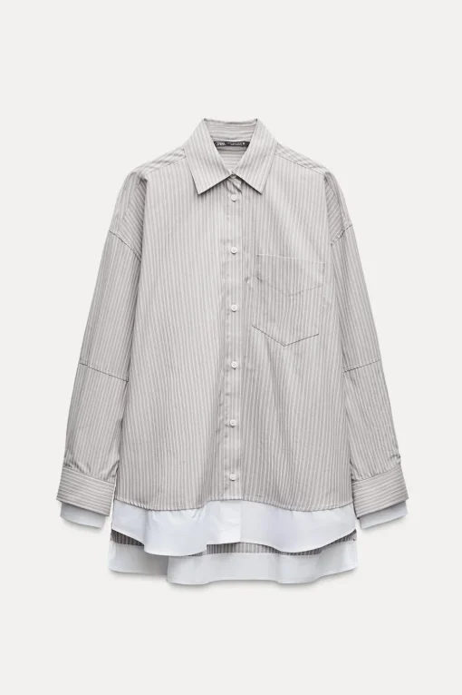 CAMISA OVERSIZE POPELÍN PUÑO DOBLE