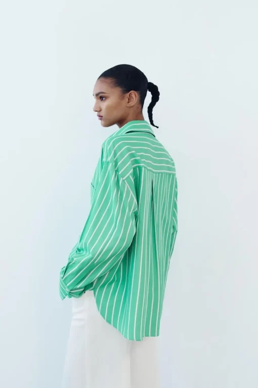 CAMISA OVERSIZE RAYAS POPELÍN