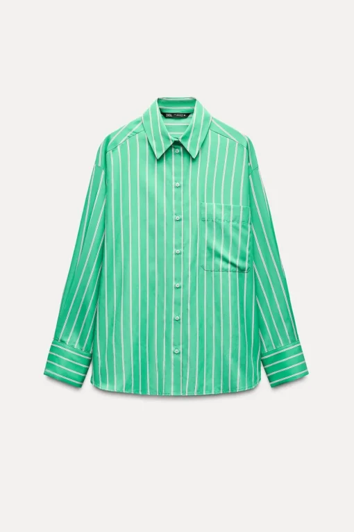 CAMISA OVERSIZE RAYAS POPELÍN