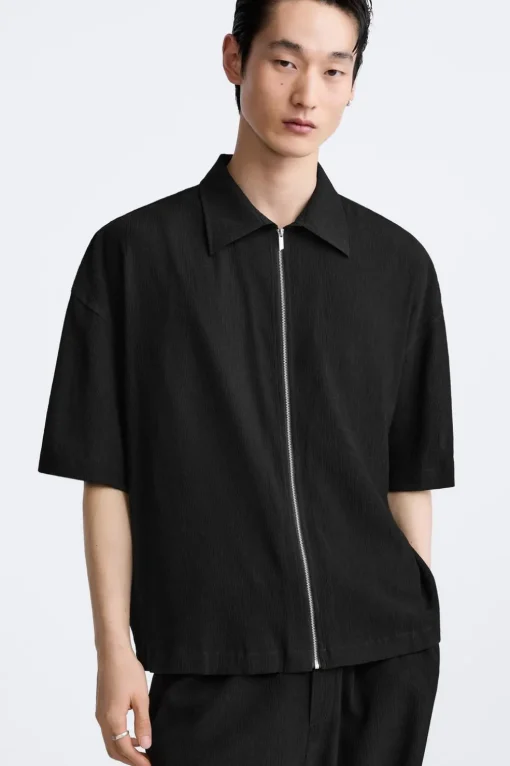 CAMISA PLISADA CREMALLERA