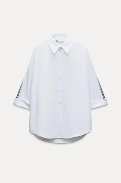 CAMISA POPELÍN BANDA LATERAL