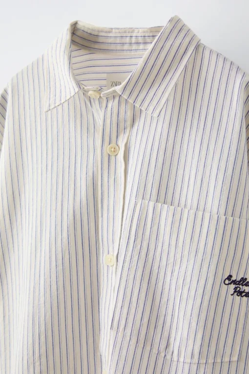 CAMISA RAYAS BORDADO